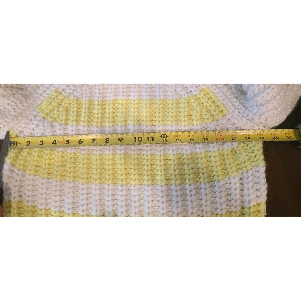WRANGLER | Striped Mock Neck Balloon Sleeve Chunky Pullover Knit Sweater S - Picture 6 of 8